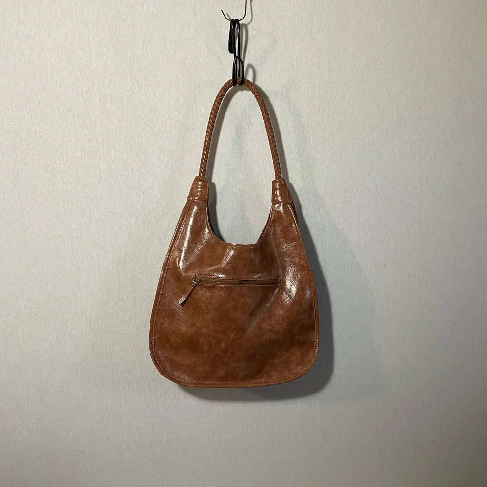 Brown Leather Hobo Shoulder Bag - Picture 10 of 12